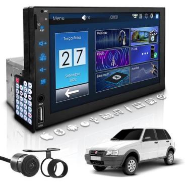 Imagem de Central Multimídia Universal Mp5 Bt 1 Din 7 Espelha Dvd Câm Fiat Uno -
