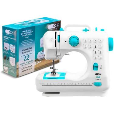 Imagem de Máquina De Costura Reta Oz Sm1010 Portátil 12 Pontos Branca 110v/220v,
