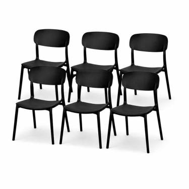 Imagem de Conjunto com 6 Cadeiras Esla Preto