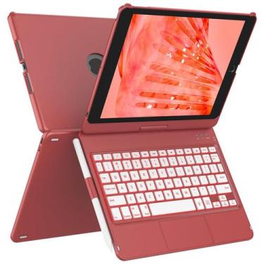 Imagem de Capa de teclado AmzCase para iPad 9ª geração 10,2" retroiluminada