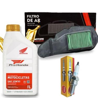 Imagem de Kit Revisão Honda Pcx 150 2013 A 2018 Troca Oleo Filtro e Vela
