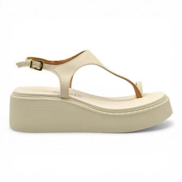 Imagem de Sandalia Vizzano Plataforma Alta Dedo Flatform Conforto -, Branco, 37
