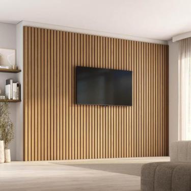 Imagem de Painel Ripado para TV até 86 Polegadas 320cmx230cm Aruá CabeCasa Madei