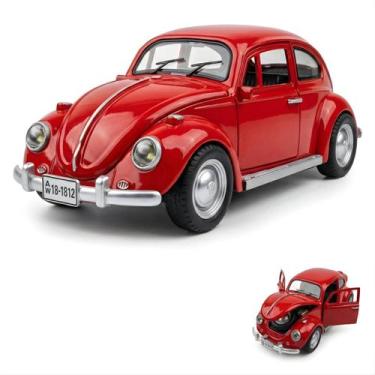 Imagem de Miniatura Fusca Escala 1:18 Metal Som Luz Abre Portas Grande Cor:Branc