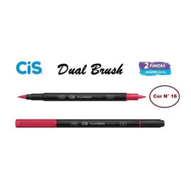 Imagem de Caneta Pincel Cis Dual Brush Pen Aquarelável 16 Carmesim