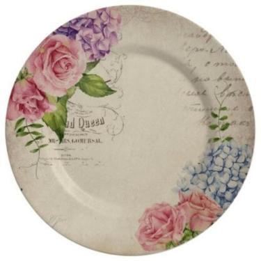 Imagem de Jogo 6 Pratos Rasos Decoupage Flowers 28cm Alleanza - ALLEANZA CERAMIC