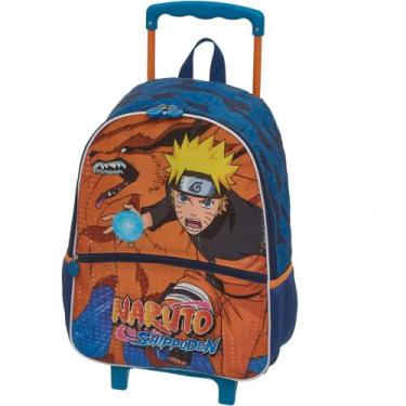Imagem de Mochila de Rodinhas Infantil Masculina Naruto Kurama na cor Azul Ref: 