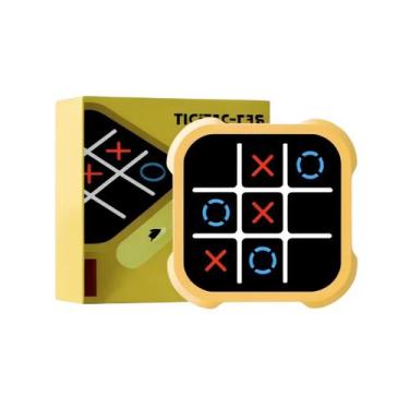 Imagem de Jogo Da Velha 3 Em 1 Compacto Portátil Jogo Da Memória, Amarelo
