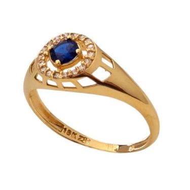 Imagem de Anel Feminino Estilo Formatura Em Ouro 18K - COMERCIAL