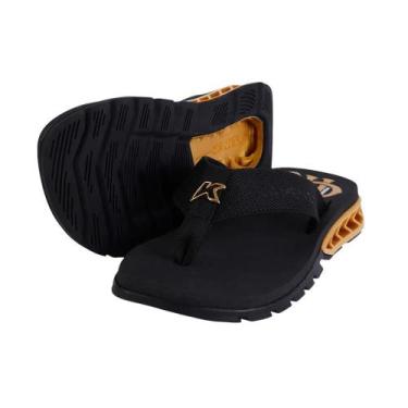Imagem de Chinelo Kenner Flamengo Rakka Masculino Preto e Dourado, 39, Preto