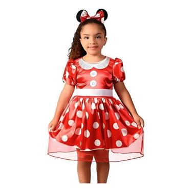 Imagem de Fantasia Minnie Infantil Clássica Vestido Vermelho - Novabrink Industr