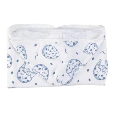 Imagem de Toalha com Capuz em Tecido Fralda Estampada Teka Baby Azul - 100% Algo