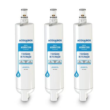 Imagem de Kit 3 Filtros Refil para Purificador de Água Acquabios Cs10 1005-0056 Compatível Consul Cpc31 Cpc30 Cpb34 Cpb35 Cpb36