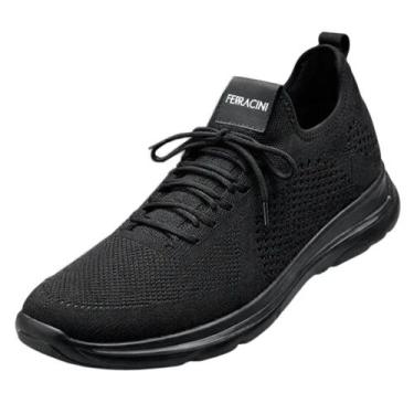 Imagem de Sapatenis Masculino Leve Confortavel Dia a Dia Ferracini, Preto, Chumb