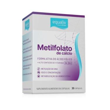 Imagem de Metilfolato de Cálcio Vitaminas B6 e B12 30 Cápsulas Equaliv