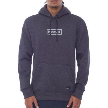 Imagem de Moletom Hurley Canguru Box WT24 Masculino Mescla Preto, GG, Tundora