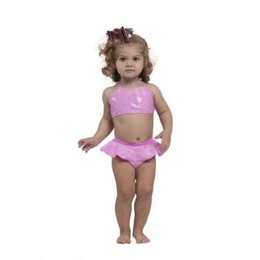Imagem de Biquini Infantil Feminino Sirikids Rosa 36957, Rosa, Rosa bale, BG