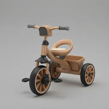 Imagem de Triciclo Infantil Bege Passeio Deend C/ Cestinha 3 Rodas