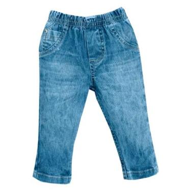 Imagem de Calça Comprida Bebê Menino Jeans Azul Escuro Liso Upi Uli, G