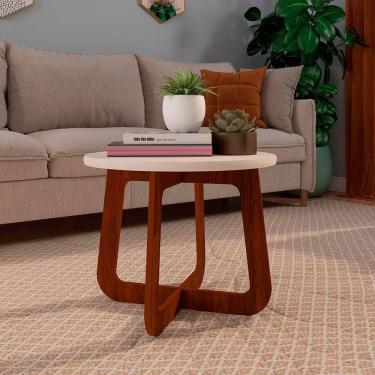 Imagem de Mesa de Centro Jasmin Redonda MDF 58,5CM Off White Artely