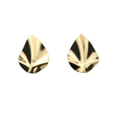 Imagem de Brinco Feminino Semijoia Banhado a Ouro 18k BR08449 Folha - TORINO