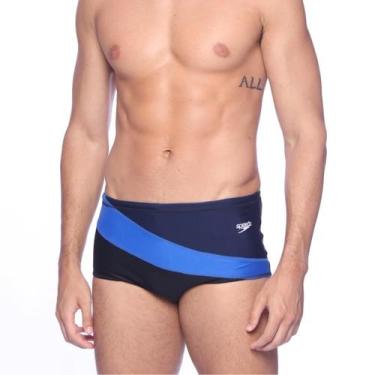 Imagem de Sunga Adulto Tradicional Color Block AZUL NOTURNO PRETO GG - Speedo, P