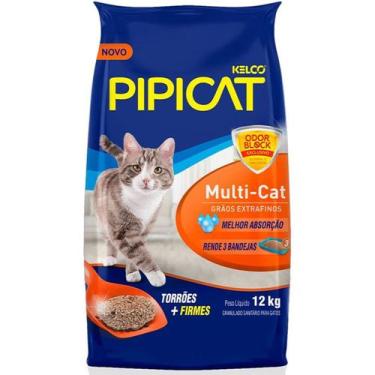Imagem de Areia Pipicat Multi-Cat para Gatos 12Kg