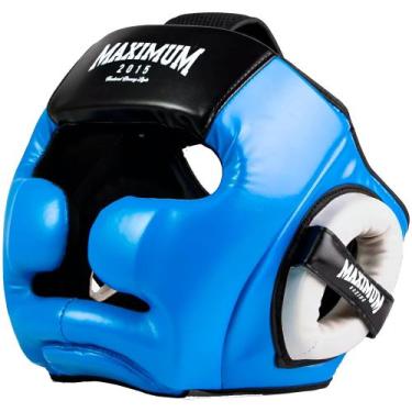 Imagem de Capacete de boxe muay thai protetor de cabeça maximum, Azul