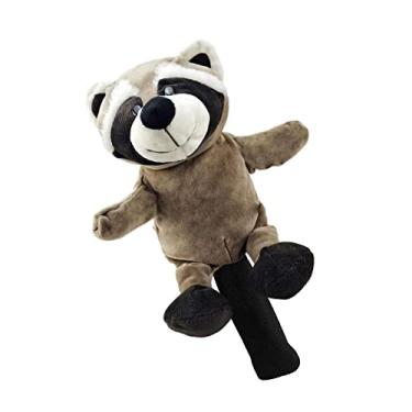 Imagem de Newmind Capa para cabeça de taco de golfe novidade macia de madeira animal motorista, capa protetora universal à prova de poeira, portátil, divertida para mulheres e homens golfistas – guaxinim