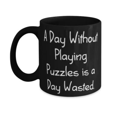Imagem de Caneca A Day Without Playing Puzzles is a Day Wasted. Caneca de 325 ml, presente de quebra-cabeças para homens e mulheres