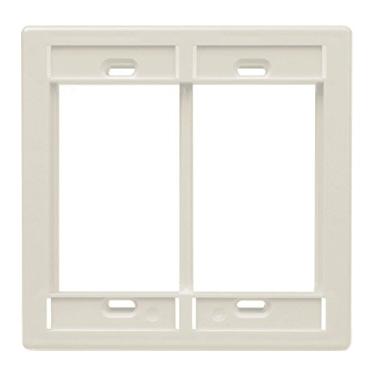 Imagem de Leviton 41290-DMT Placa de parede MOS de duas entradas com janela para identidade, amêndoa clara