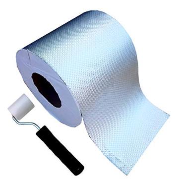 Imagem de Rexoseal Reforçado de Alumínio Fita de Reparo Impermeável para Todo Clima - Fita Resistente a UV e Alta Temperatura - Inclui Rolo de Mão - Branco, 15 cm x 127 cm