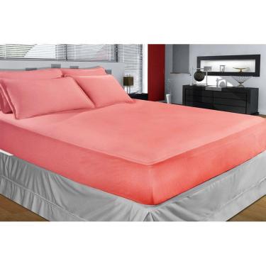 Imagem de Lençol Avulso Malha - King Size - 100% Algodão - Salmão