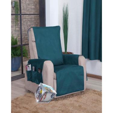 Imagem de Protetor Sofá Poltrona do Papai Veludo / Aveludado Azul