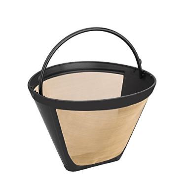 Imagem de Filtro de café dourado – Permanente reutilizável #4 Filtro de café de metal em forma de cone compatível com acessórios de café Ninja CFP301 CFP201 – Filtro de café em forma de cone 4 – 1 peça