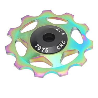 Imagem de Polia de desviador traseiro de bicicleta, 11 dentes liga de alumínio oco suporte forte construído em rolamento roda guia de bicicleta 3 cores(Deslumbrante)