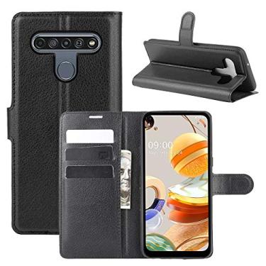 Imagem de YUNCHAO Caixa de telefone Para LG K61 Litchi Texture Capa Protetora Horizontal Flip com Suporte e Slots de Cartão e Carteira capa para celular