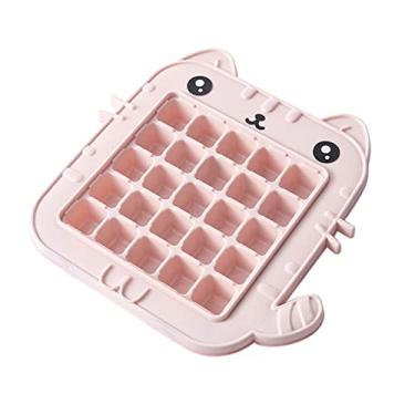 Imagem de Bandeja de cubo de gelo 25 grade molde de silicone de gelo bandeja de gelo doméstico faça você mesmo máquina de sorvete pastelaria silicone molde de cubo de gelo molde de cubo de gelo (cor: gato rosa)