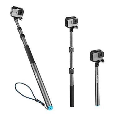 Imagem de Smatree Bastão flutuante extensível de fibra de carbono compatível com GoPro Hero 13/12/11/10/9/8/7/6/5/4/3 Plus/3/Session/GoPro MAX/AKASO EK7000, DJI OSMO Action 5 Pro/4/3/2