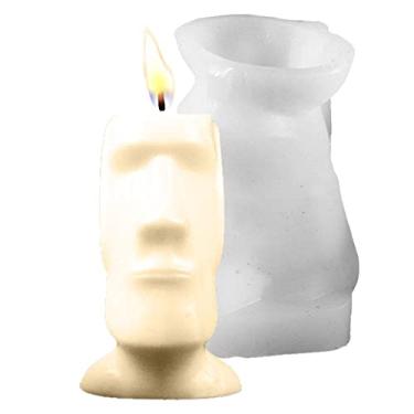 Imagem de vela homem pedra, silicone para fabricação velas, vela estátua ilha para sabão DIY, vela, decoração escultura casa