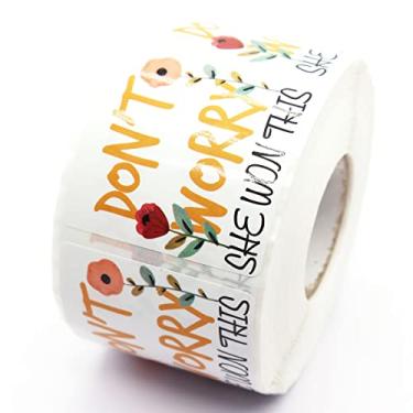 Imagem de Não se preocupe, ela ganhou estes adesivos, adesivos de agradecimento, adesivos feitos à mão, adesivos de pequenas lojas, adesivos de envelopes para pequenas empresas, varejistas online, produtos arte