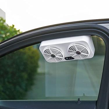 Imagem de TOTMOX Ventilador de exaustão de carro - Interface USB Cooler de carro Exaustor Ventilador de janela de carro Carro Casa Ventilador de exaustão de uso duplo