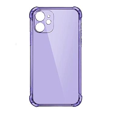 Imagem de Capa de telefone de silicone à prova de choque grossa para iPhone 14 13 12 11 Pro Max X XR Capa de proteção de lente para iPhone 13 14 Pro Max Capa traseira, roxa, para iPhone 6 6S Plus