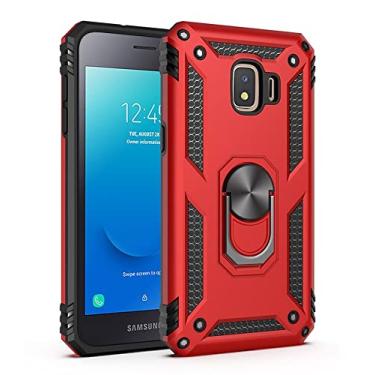 Imagem de LVSHANG Capa de celular para Samsung Galaxy J2 Core Capa e suporte, com capa magnética, proteção resistente à prova de choque para Samsung Galaxy J2 Core (2020) J260 (Cor: vermelha)