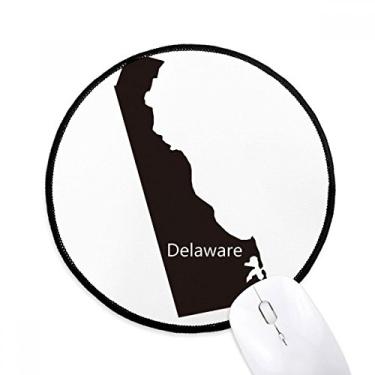 Imagem de DIYthinker Delaware America USA Map Delline Mouse Pad Desktop Office Tapete redondo para computador