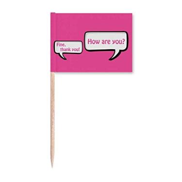Imagem de Marcador de palito de dente Daily Language Chat Greetings Care Topper Decoração de festa