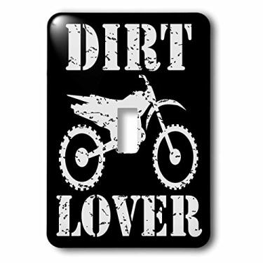 Imagem de 3dRose lsp_180550_1" texto de amante de imagem branca com botão de alternância de gráficos de bicicleta de sujeira desgastada