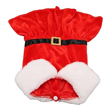Imagem de Vestido para Cães Papai Noel Roupas de Inverno para Animais de Estimação Tecido de Pele de Coelho Adequado para Cães Pequenos Gatos Chihuahua (L)