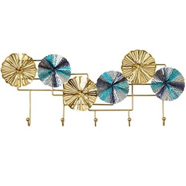 Imagem de KIZQYN Ganchos de casaco montados na parede cabide chapéu gancho de toalha doméstico gancho de casaco montado na parede 29,9 polegadas de comprimento (5 ganchos) cabide de casaco montado na parede