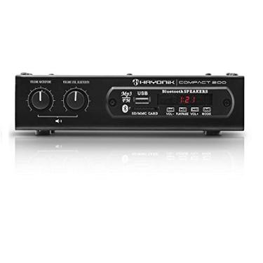 Imagem de HAYONIK Amplificador 2 canais, 20W RMS, Bluetooth, USB, Rádio FM, Entrada para Microfone, Equalizador - Compact 200
